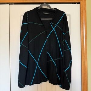 Ming Wang Embellished Knit Long Sleeve Jacket